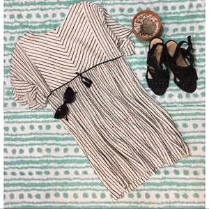 Zara Kids embroidered cream black tassel dress